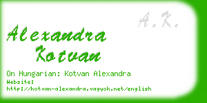 alexandra kotvan business card